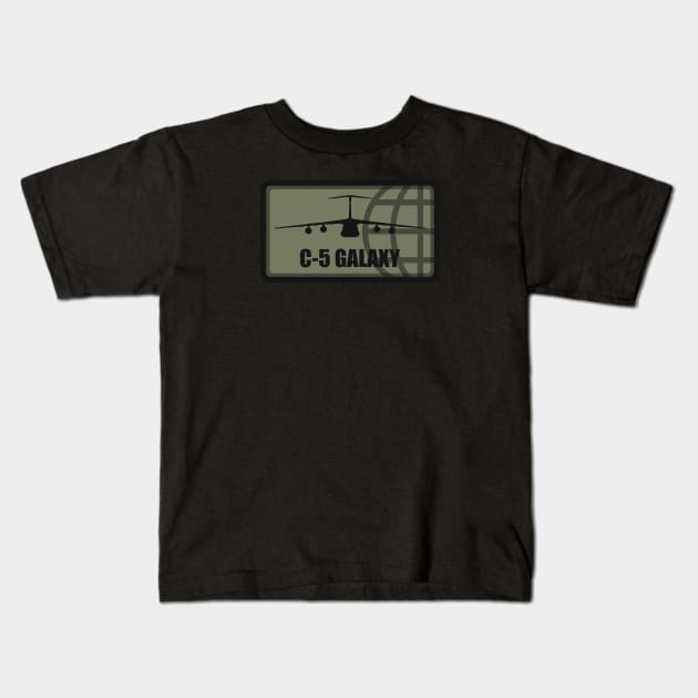 C-5 Galaxy Patch (subdued) Kids T-Shirt by TCP